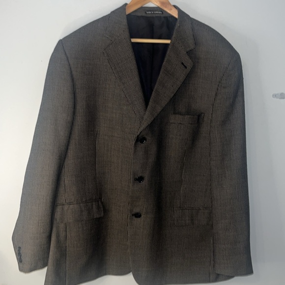 LU STRADA Sports Coat Brown Black Three Button Down Very Nice Condition! - Picture 4 of 9